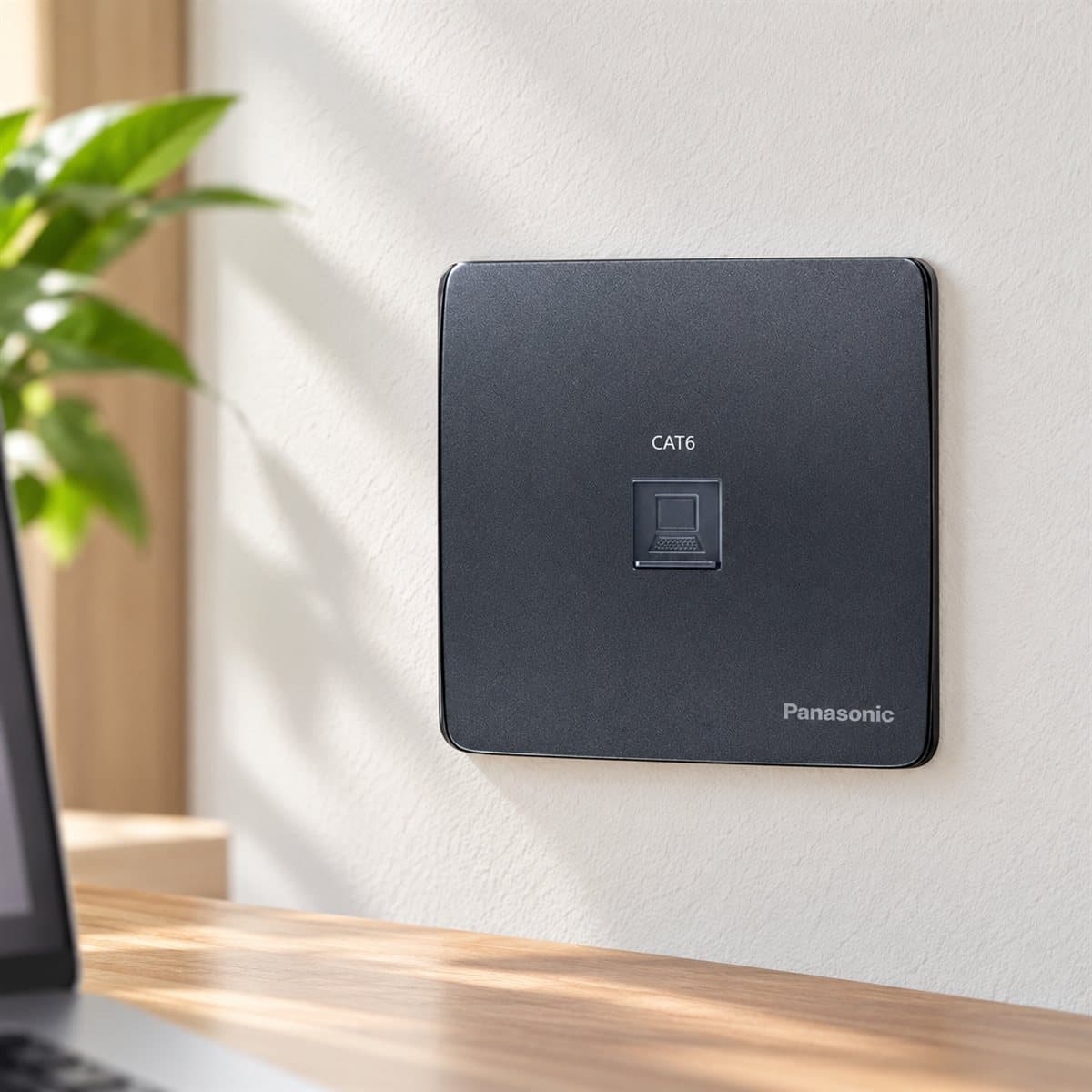 Ổ cắm data CAT5E Minerva Panasonic đã lắp đặt trong nhà