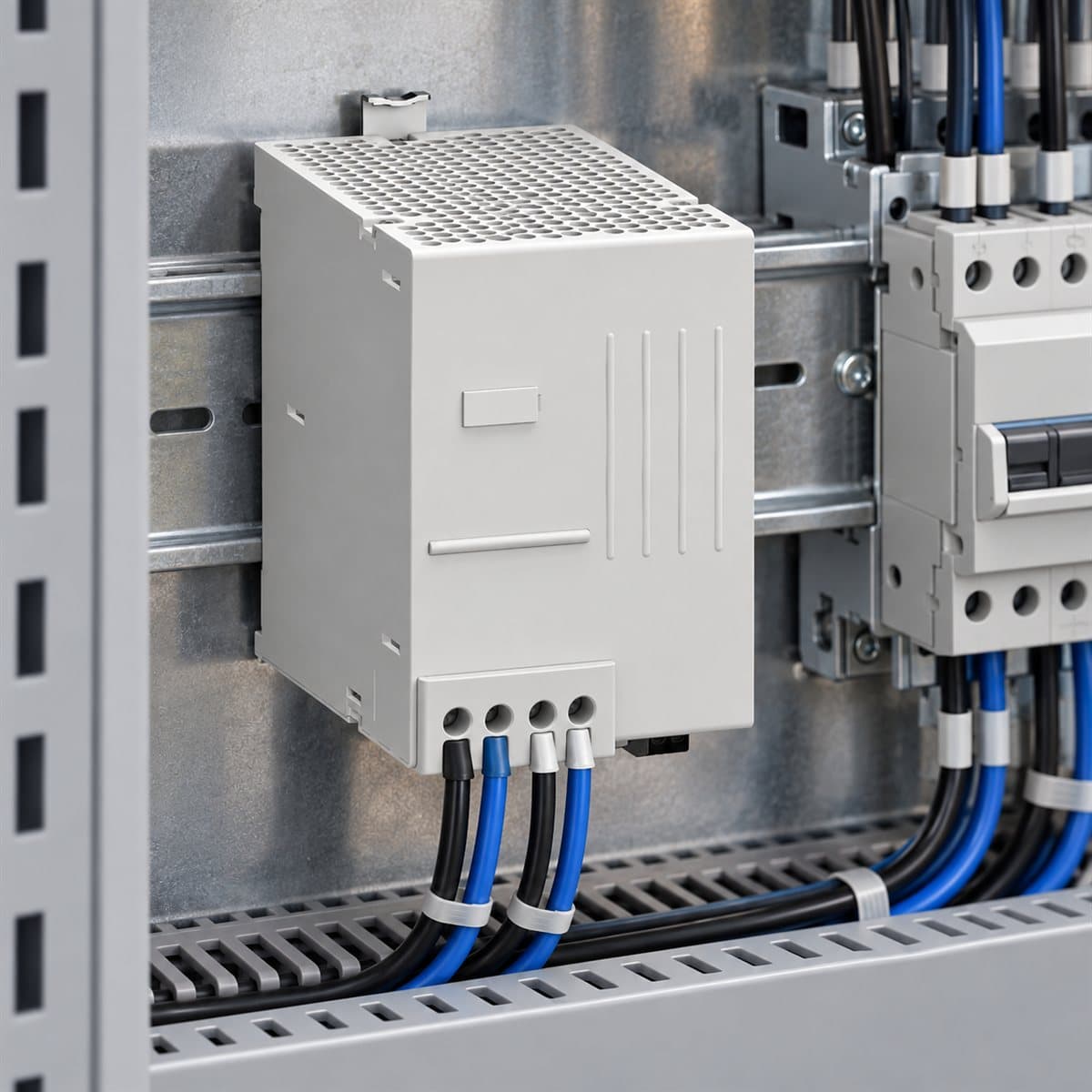 Mô-đun đệm Buffer cho nguồn ABL8 Schneider đã lắp đặt trong nhà