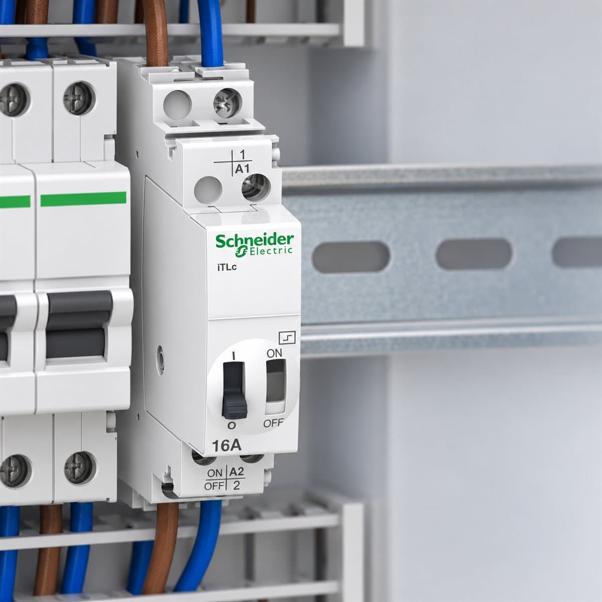 Rơ le xung điều khiển tập trung Acti9 iTLc Schneider đã lắp đặt trong nhà
