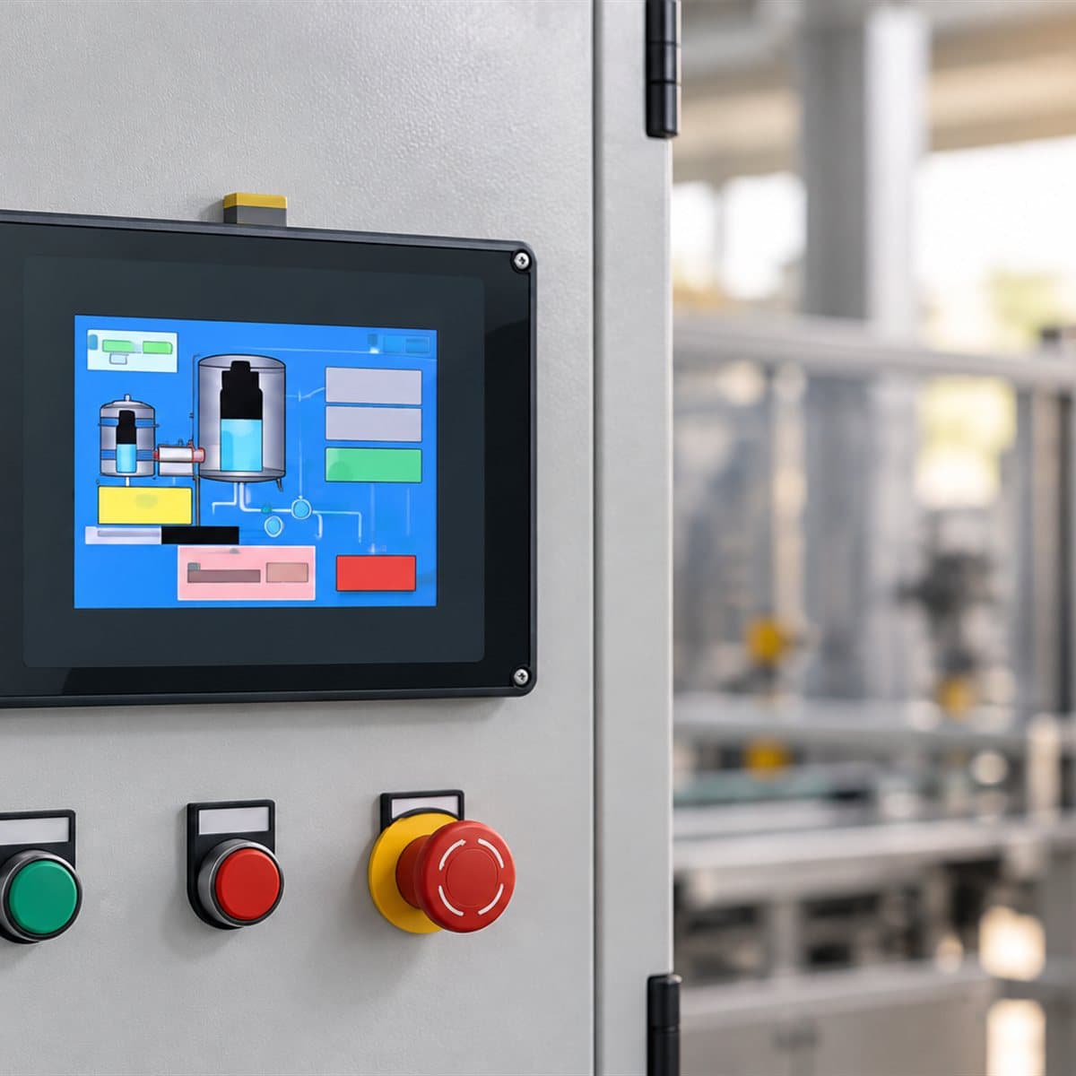 Màn hình HMI Harmony STU Schneider đã lắp đặt trong nhà