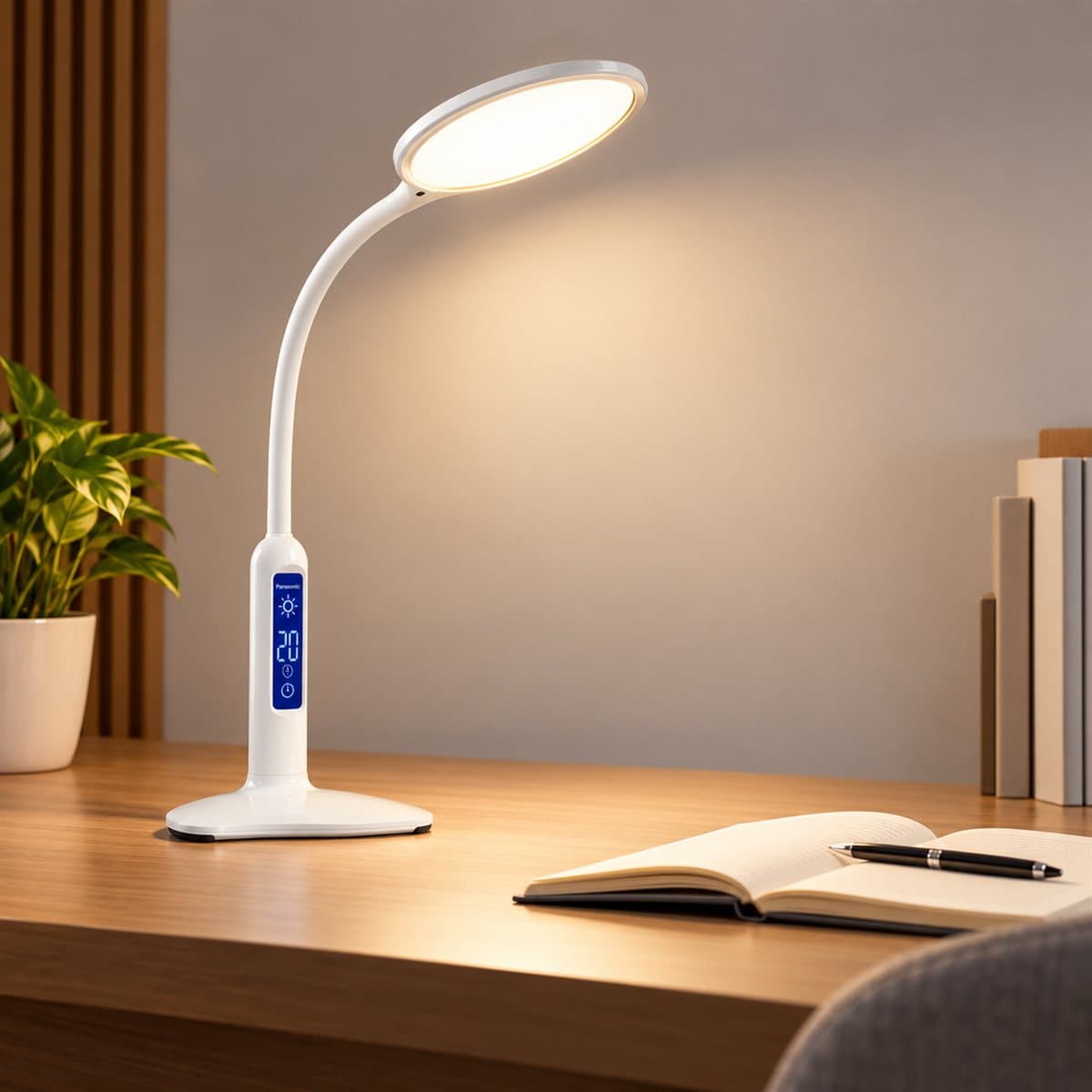 Đèn bàn LED Nessa NDKR478 Panasonic đã lắp đặt, đang chiếu sáng