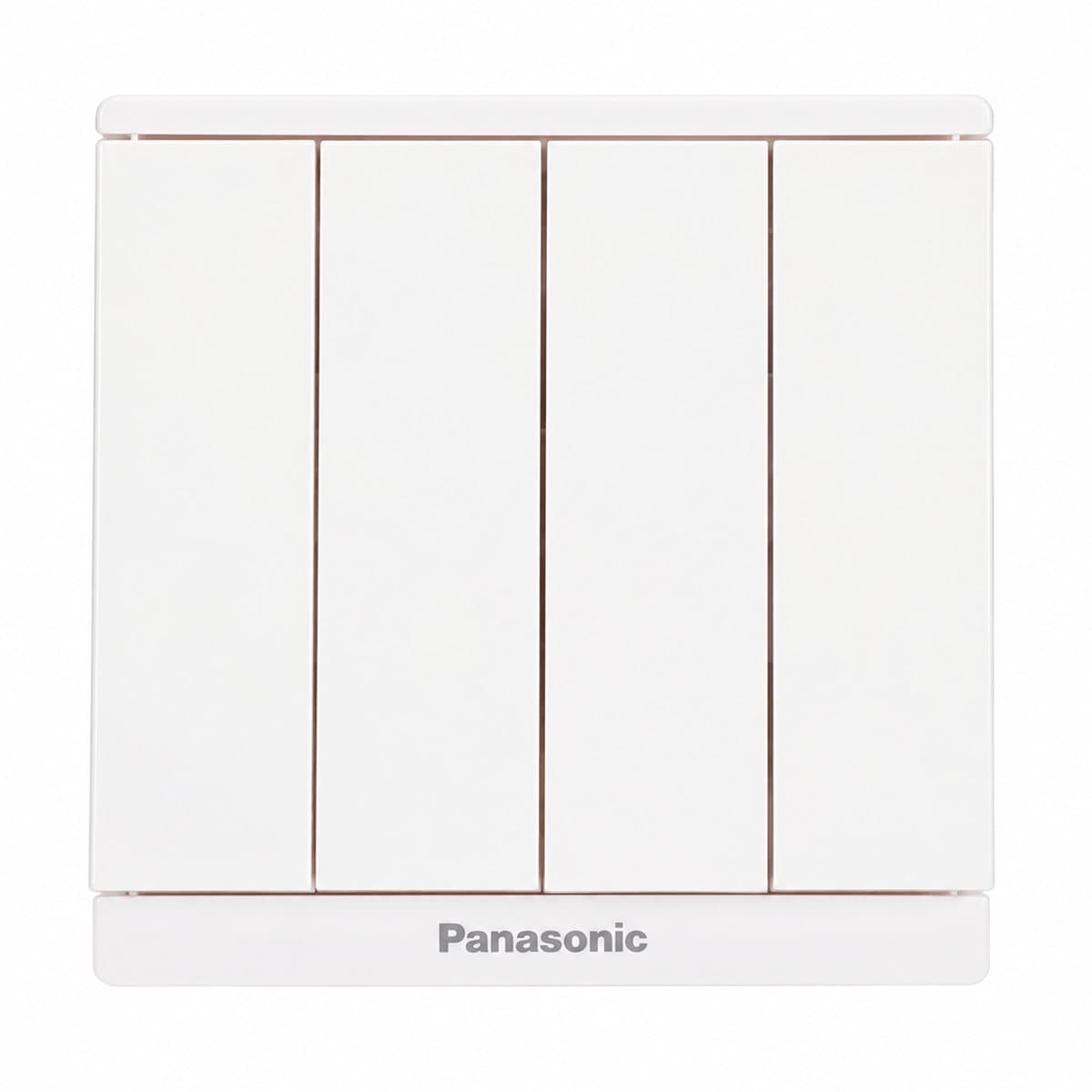 Bộ 4 công tắc B, 1 chiều, bắt vít Moderva Panasonic trên nền trắng, ảnh sản phẩm chính diện