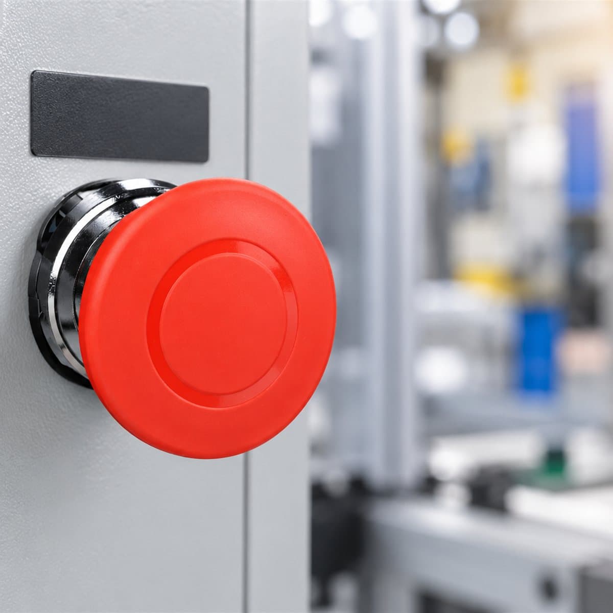 Đầu nút dừng khẩn nhấn-kéo nhả Harmony XB4 Schneider đã lắp đặt trong nhà