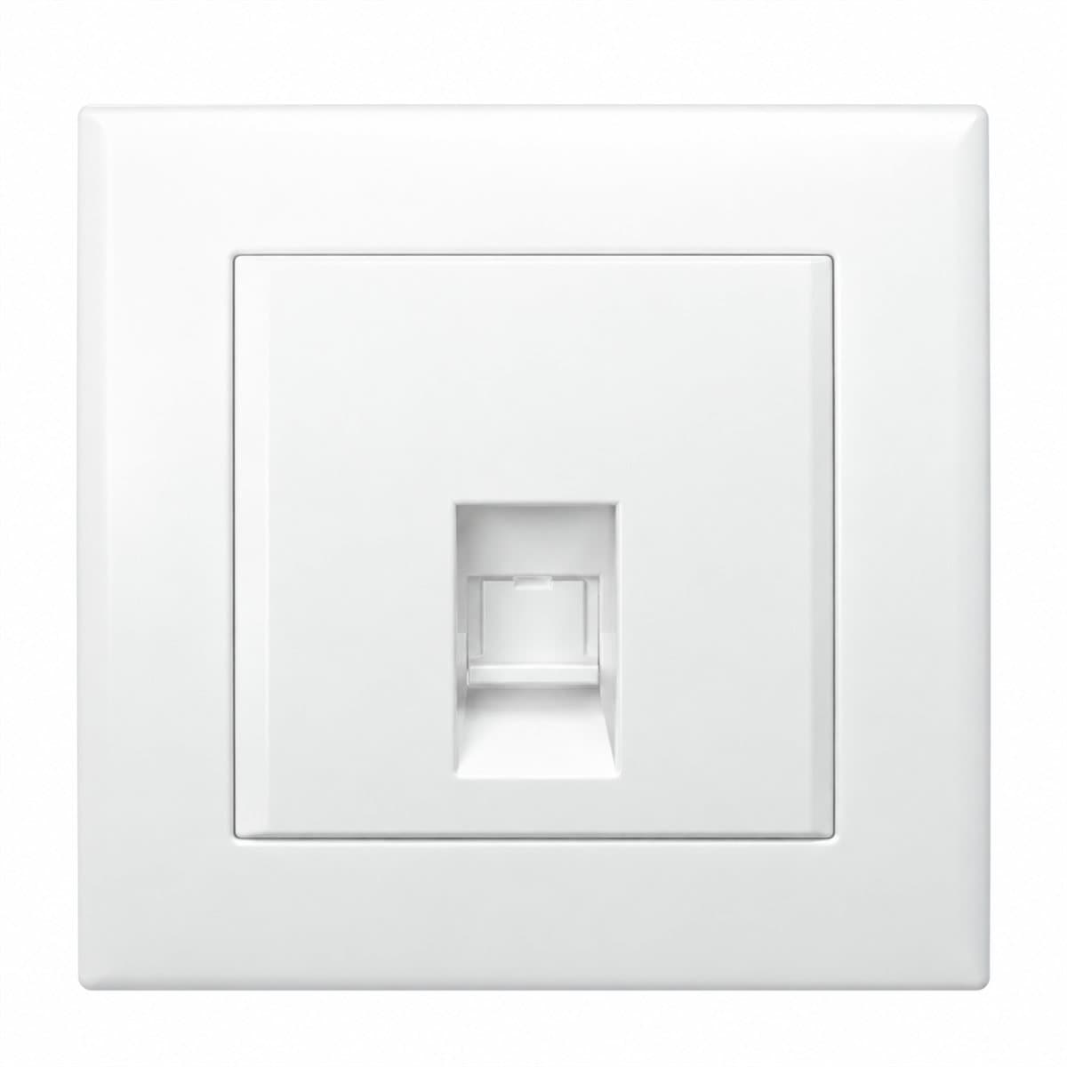Ổ mạng đơn Vivace Schneider trên nền trắng, ảnh sản phẩm chính diện