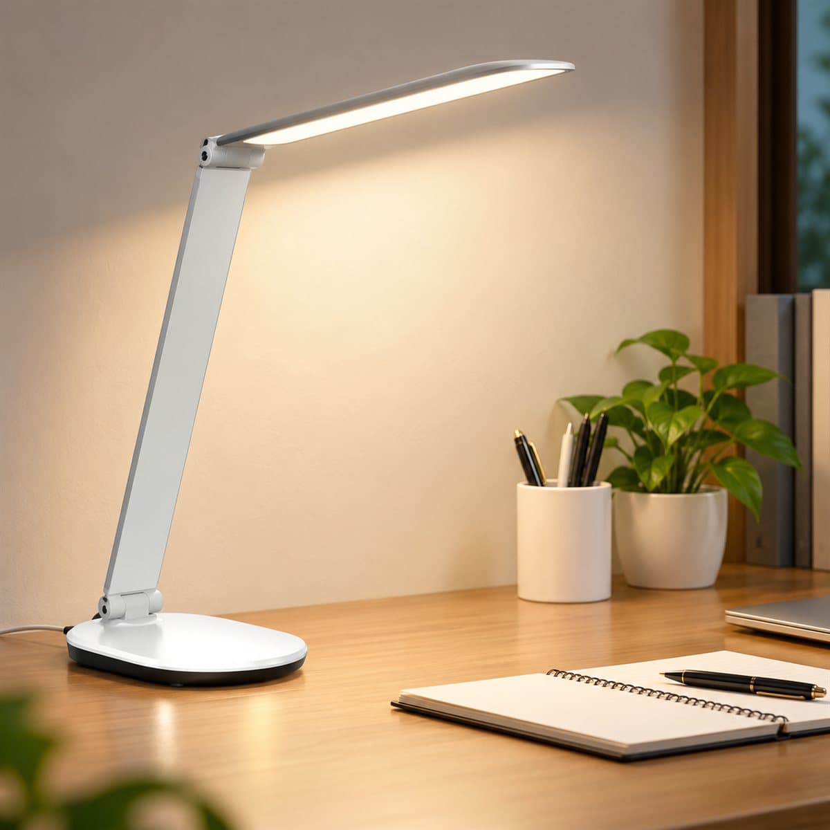 Đèn bàn LED Nessa NDKC668 Panasonic đã lắp đặt, đang chiếu sáng