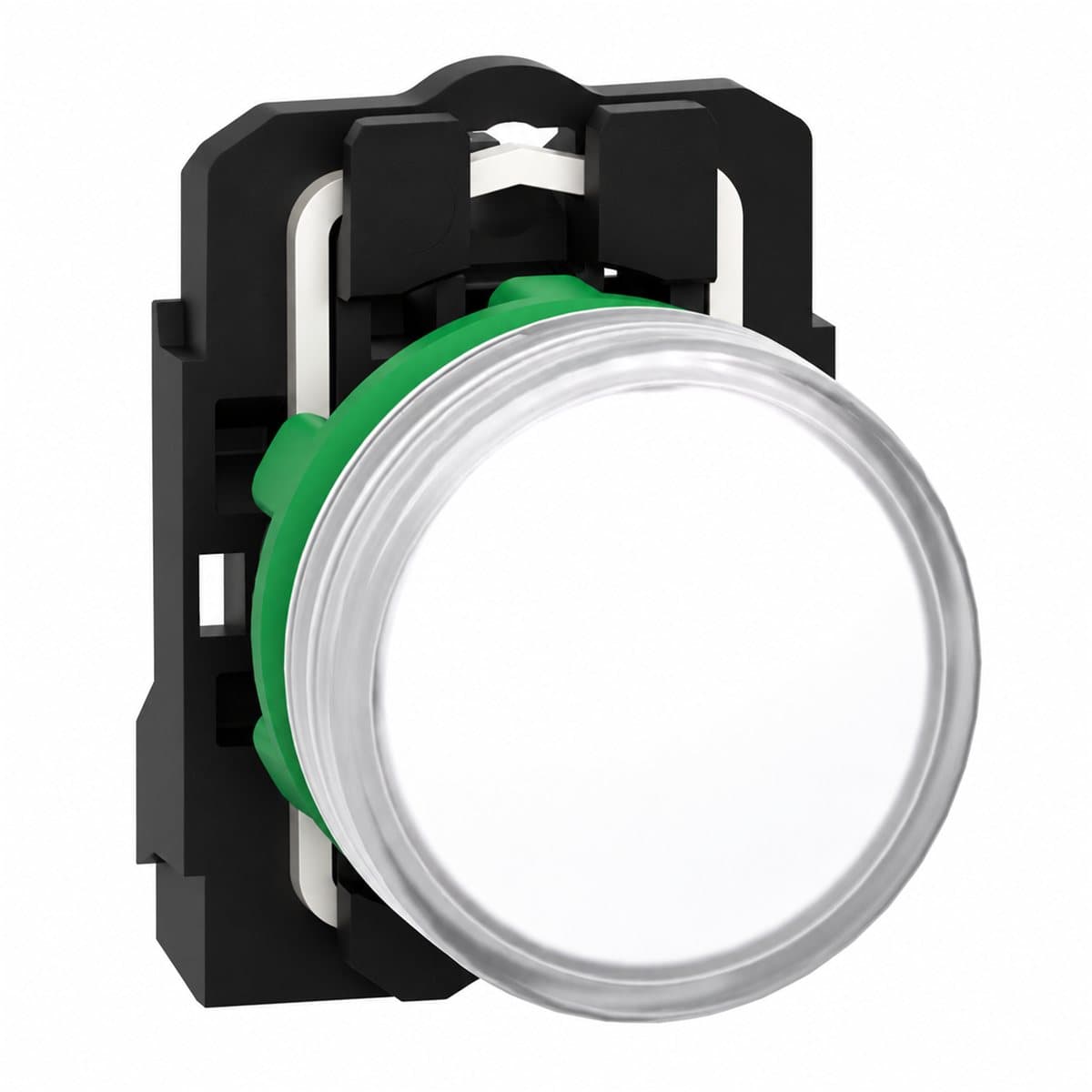 Đèn báo trọn bộ Harmony XB5 Ø22 Schneider trên nền trắng, ảnh sản phẩm chính diện