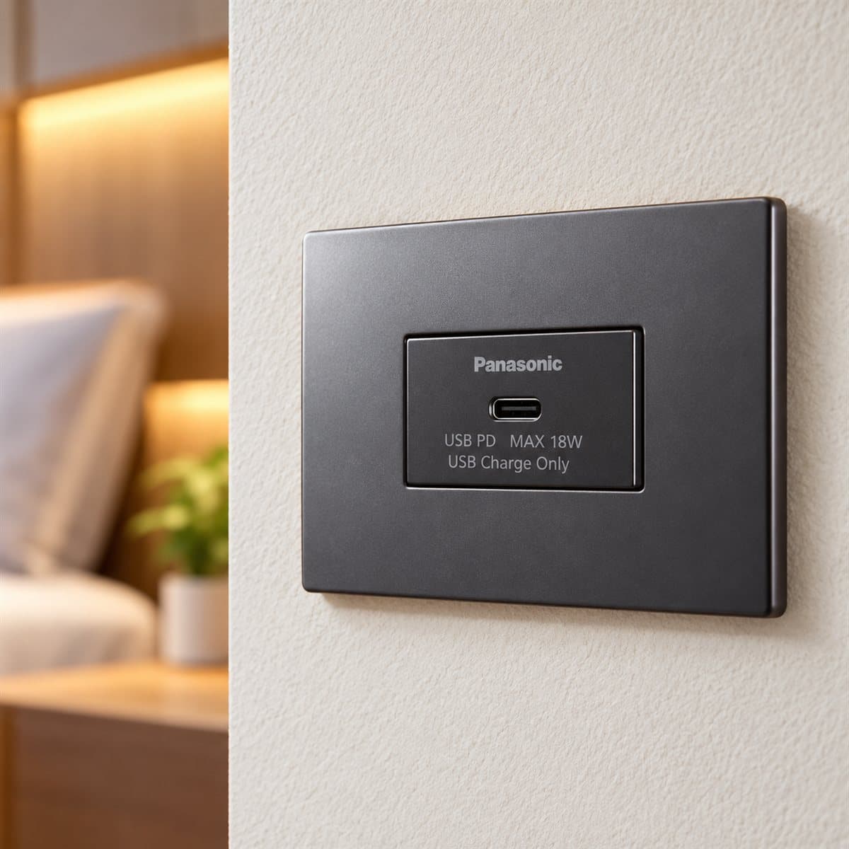 Ổ cắm USB 1 cổng C, PD Full Color Wide Panasonic đã lắp đặt trong nhà