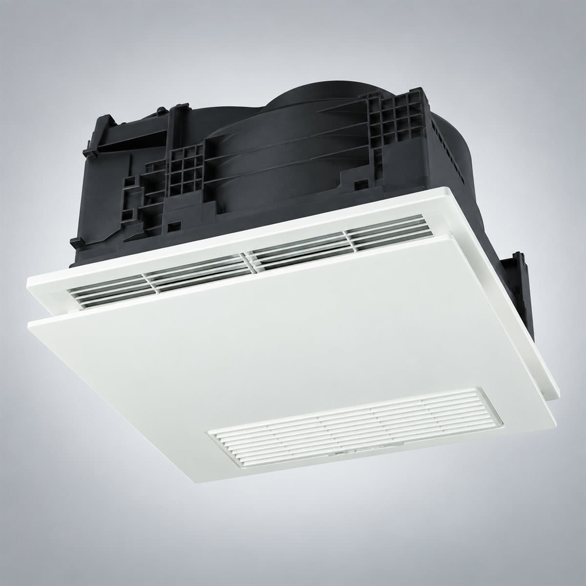 Quạt hút sưởi thông gió, sưởi ấm Panasonic chụp góc nghiêng 3/4, thấy rõ mặt và cạnh bên