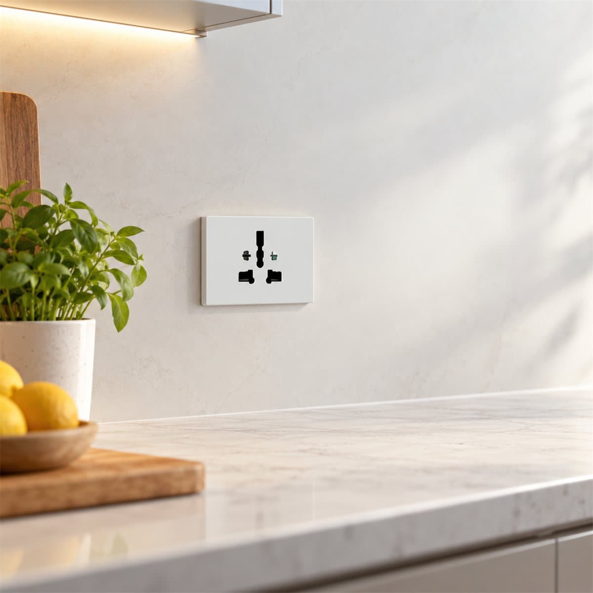Ổ cắm đa năng AvatarOn A Schneider đã lắp đặt trong nhà