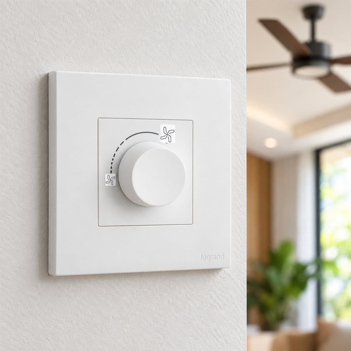 Điều chỉnh tốc độ quạt Obria Legrand đã lắp đặt trong nhà