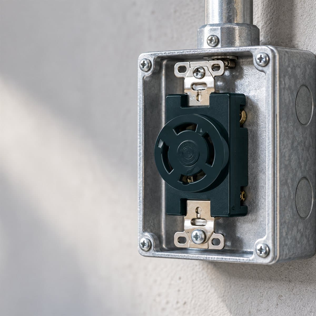 Ổ cắm locking công nghiệp Panasonic đã lắp đặt trong nhà