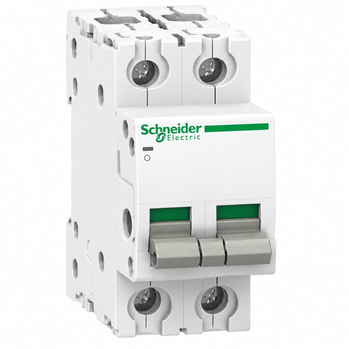Cầu dao cách ly Acti9 iSW Schneider trên nền trắng, ảnh sản phẩm chính diện