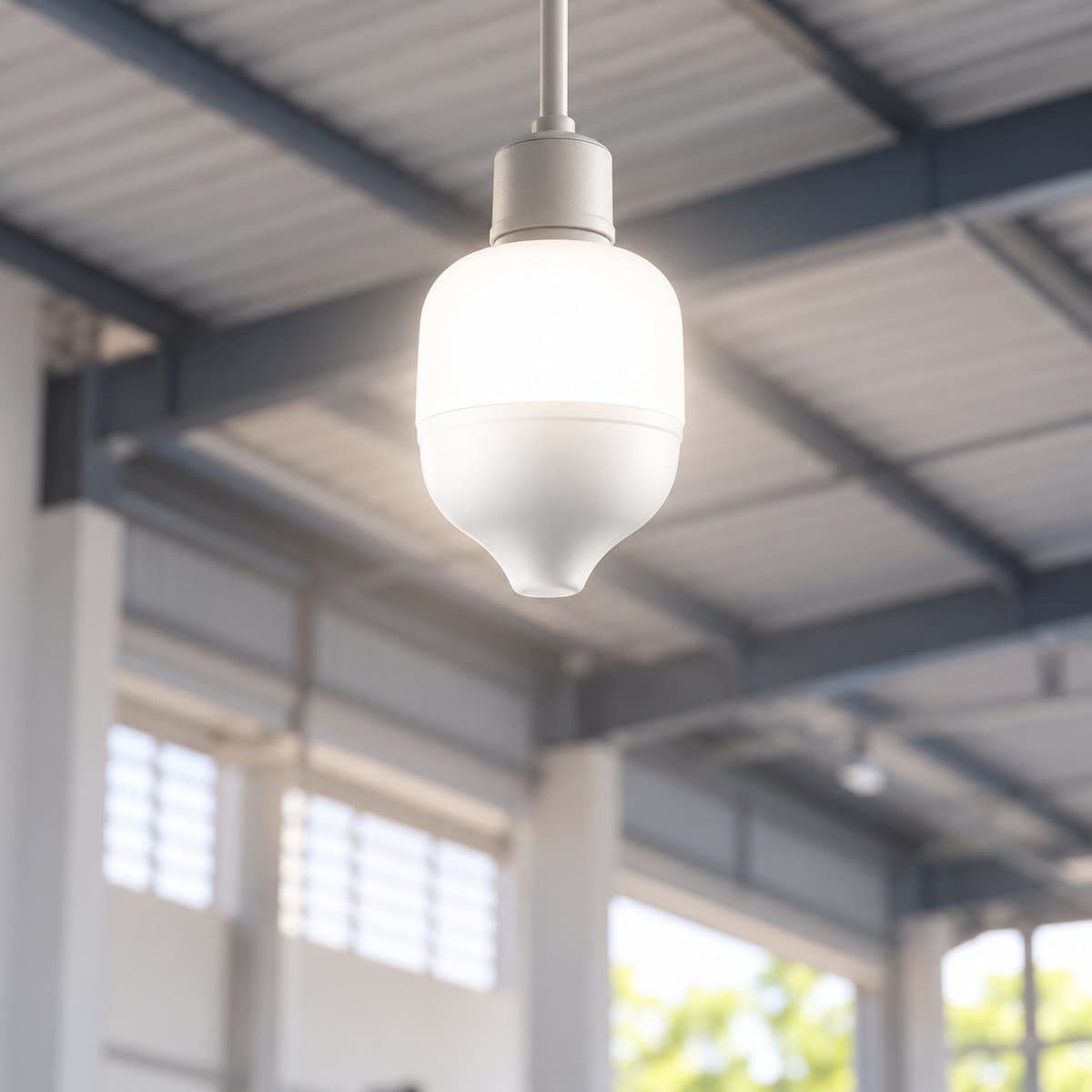 Bóng LED trụ EcoLink đã lắp đặt, đang chiếu sáng