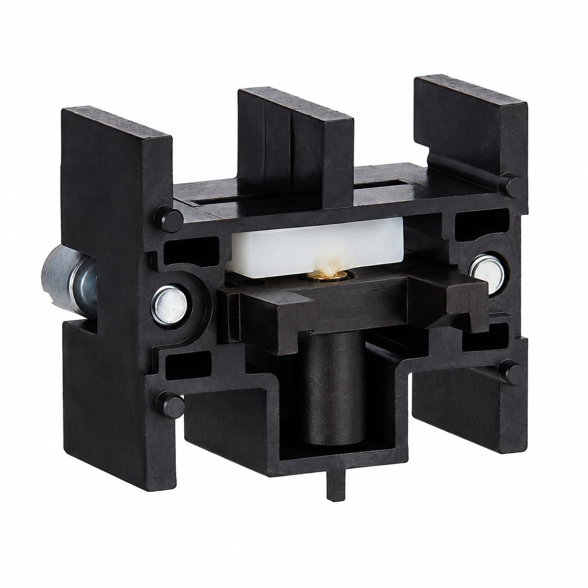 Mô-đun nhấn-kéo Easy Harmony XB2 Schneider trên nền trắng, ảnh sản phẩm chính diện