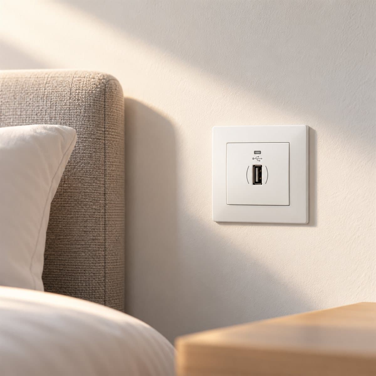 Ổ sạc USB đơn Vivace Schneider đã lắp đặt trong nhà