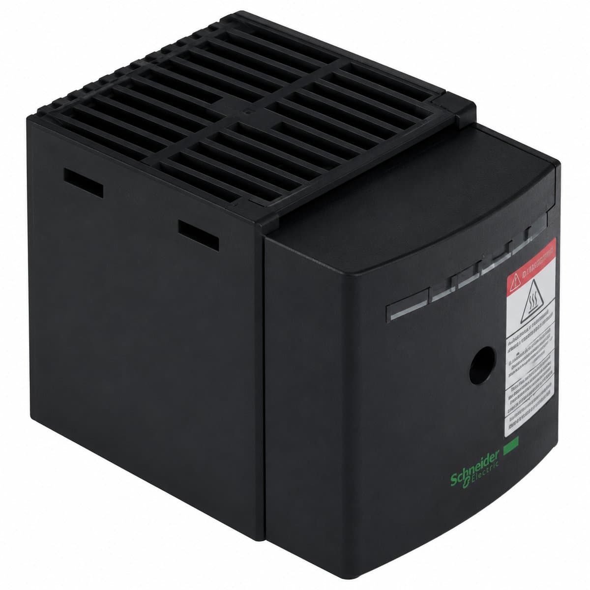 Điện trở sưởi tủ điện Schneider trên nền trắng, ảnh sản phẩm chính diện