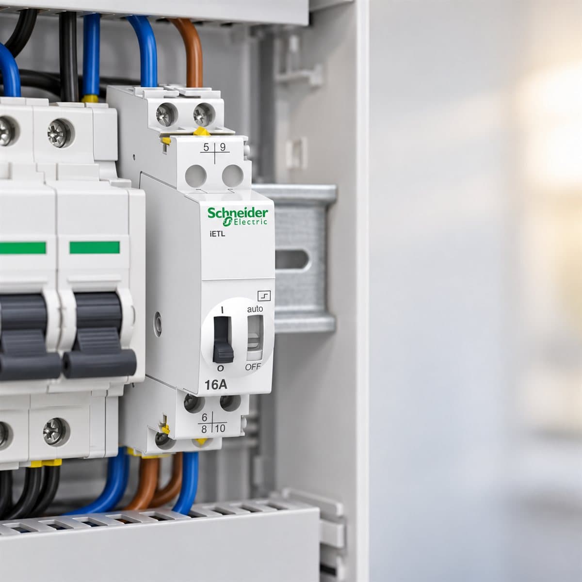 Mô-đun mở rộng cho rơ le xung Acti9 iTL Schneider đã lắp đặt trong nhà