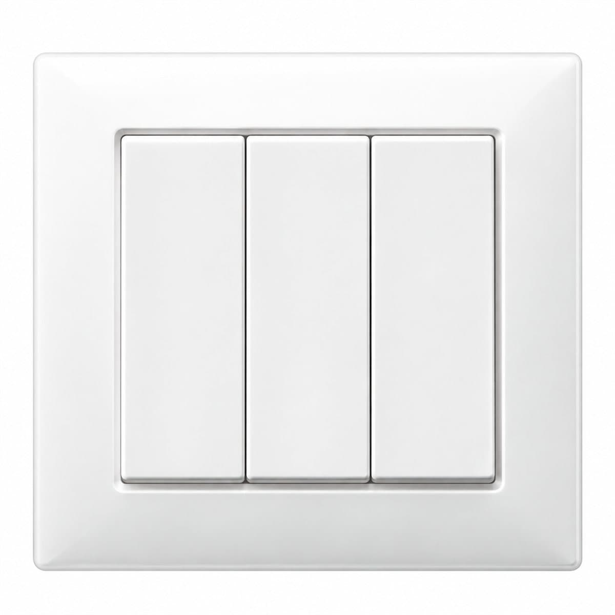 Công tắc ba Vivace Schneider trên nền trắng, ảnh sản phẩm chính diện