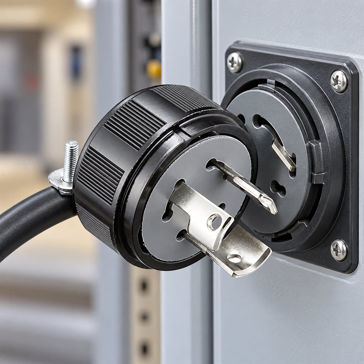 Phích cắm locking công nghiệp Panasonic đã lắp đặt trong nhà