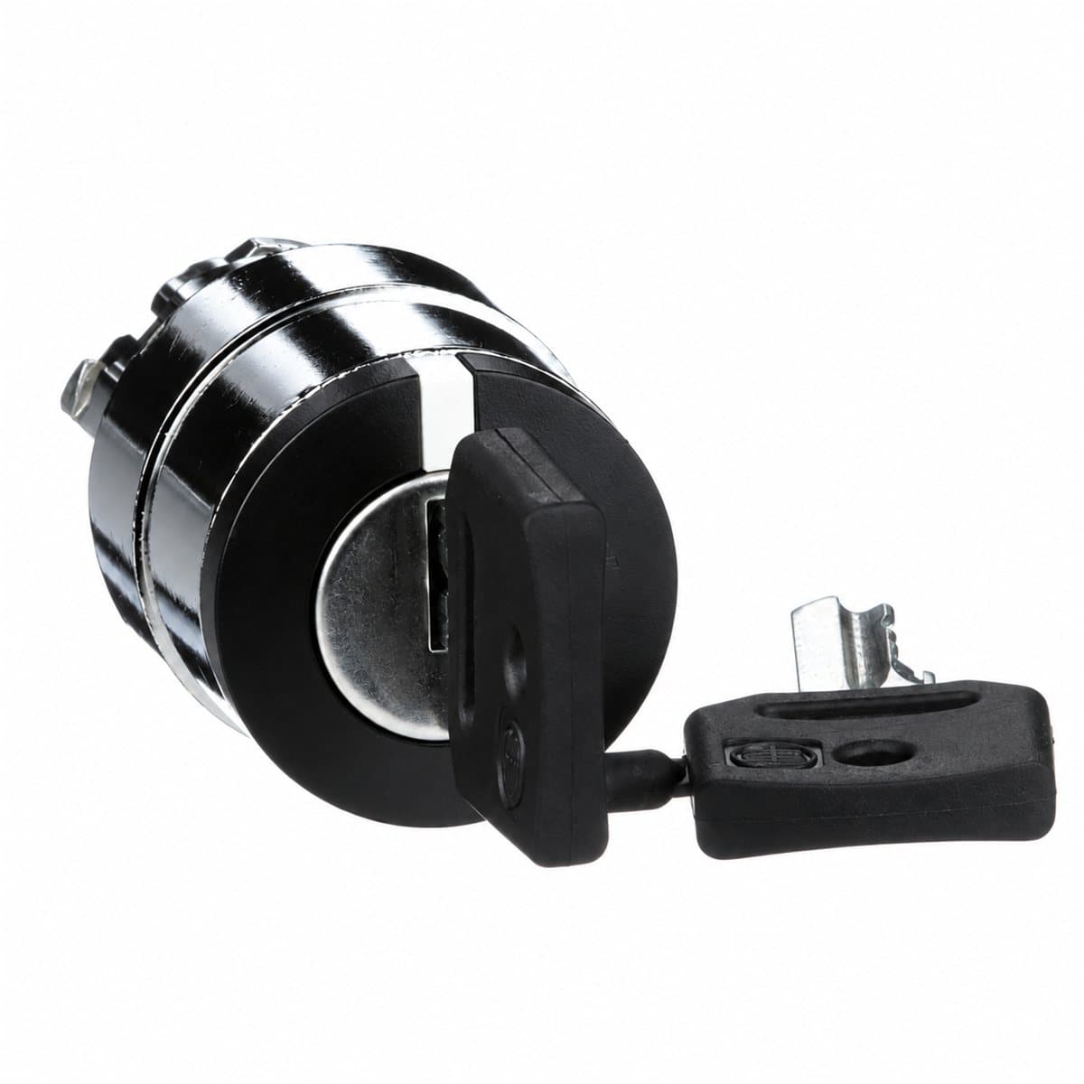 Đầu công tắc chìa khoá Harmony XB4 Schneider trên nền trắng, ảnh sản phẩm chính diện