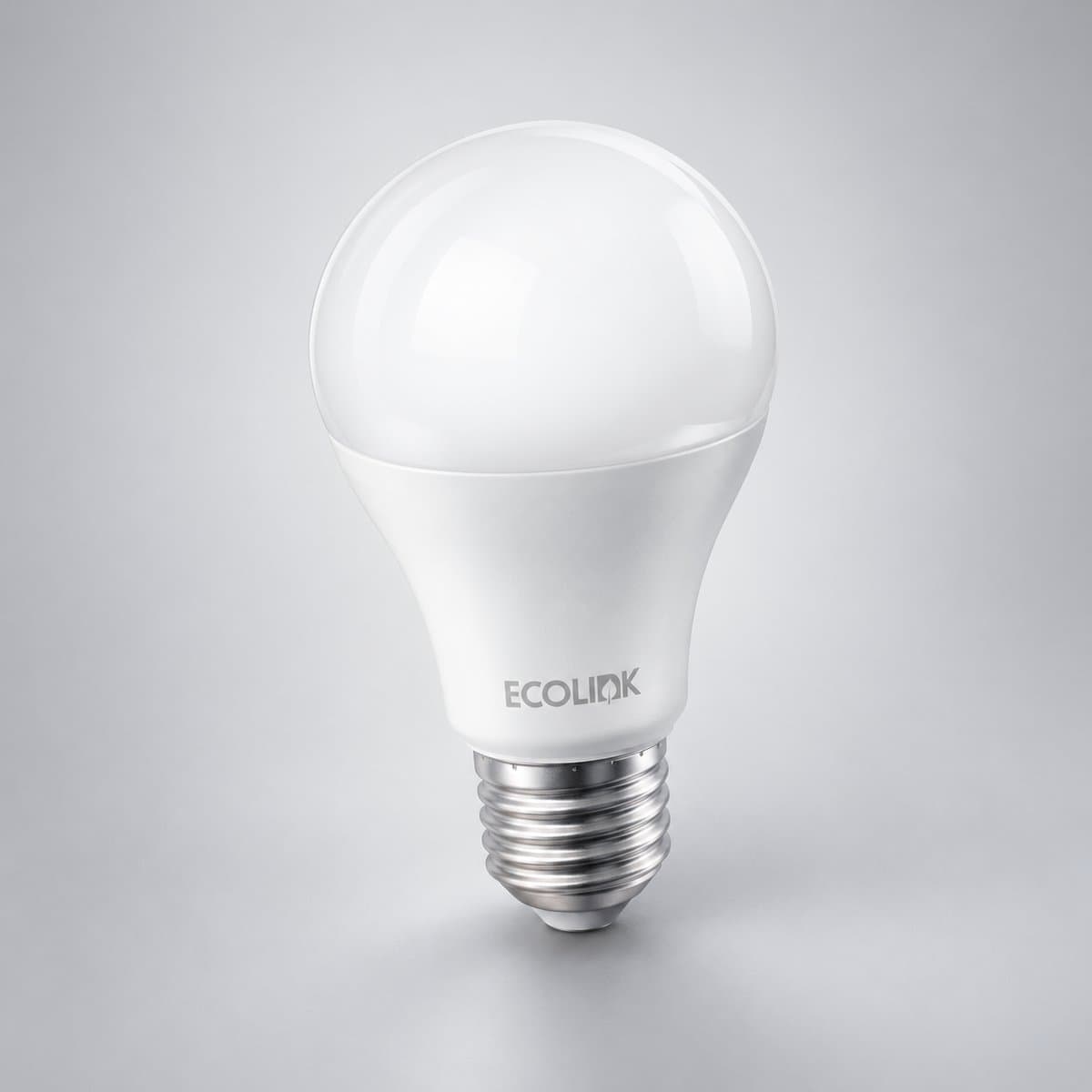 Bóng LED Bulb EcoLink chụp góc nghiêng 3/4, thấy rõ thân và cạnh bên
