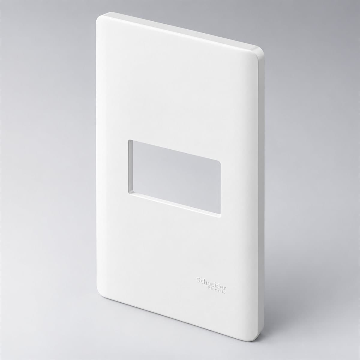 Mặt cho 1 thiết bị ZENcelo A size S Schneider chụp góc nghiêng 3/4, thấy rõ mặt và cạnh bên