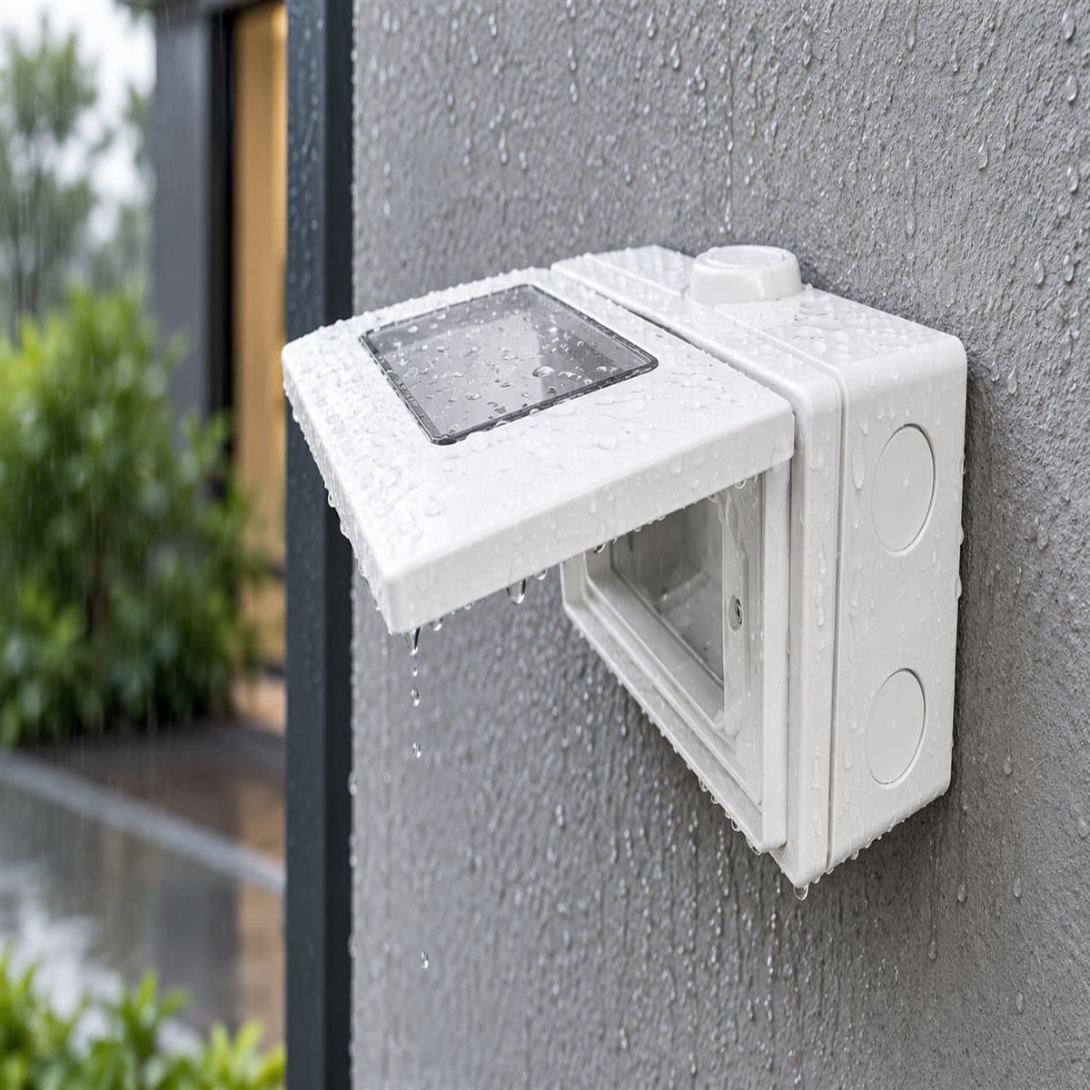 Hộp có nắp che mưa lắp nổi IP55 3 thiết bị Full Color Wide Panasonic đã lắp đặt trong nhà