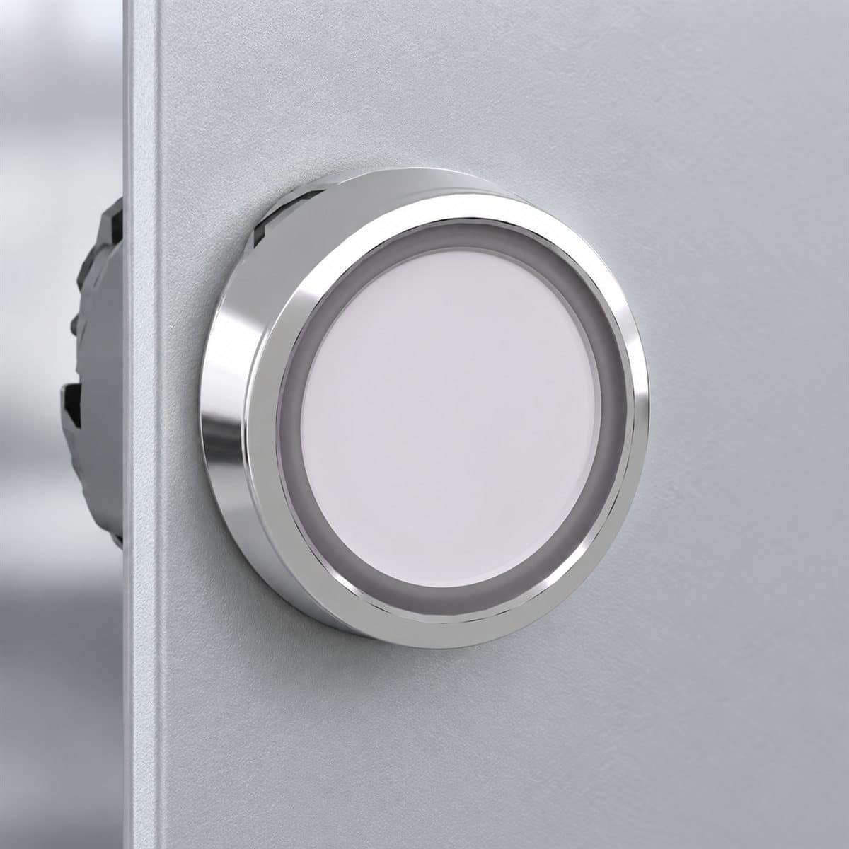 Đầu nút nhấn có đèn Harmony XB4 Ø22 Schneider đã lắp đặt trong nhà