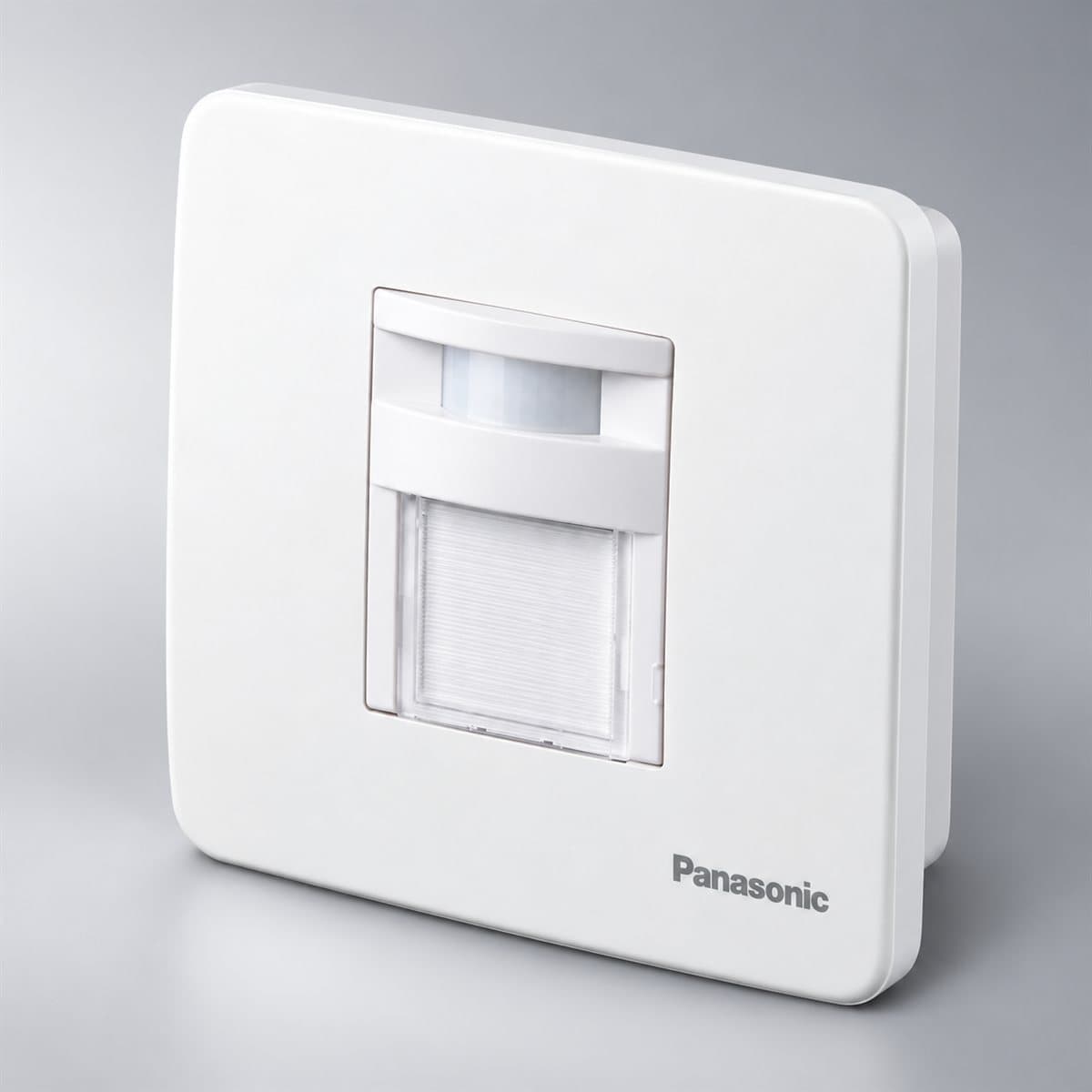 Đèn gắn tường soi lối đi có cảm biến Minerva Panasonic chụp góc nghiêng 3/4, thấy rõ mặt và cạnh bên