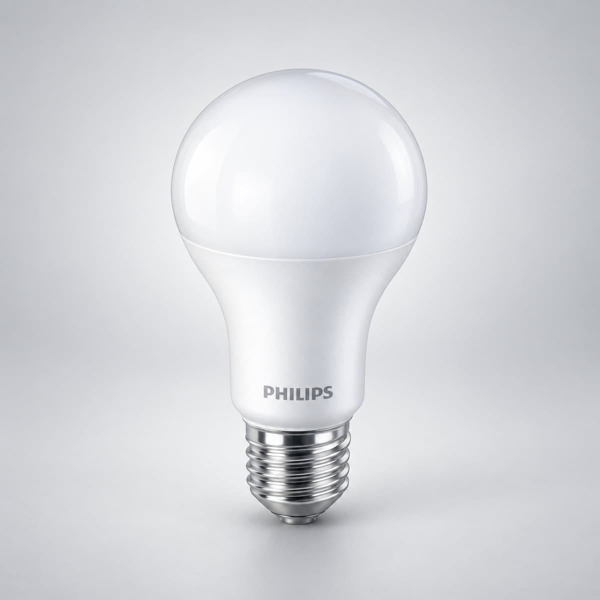 Bóng LED Bulb MyCare Philips chụp góc nghiêng 3/4, thấy rõ thân và cạnh bên