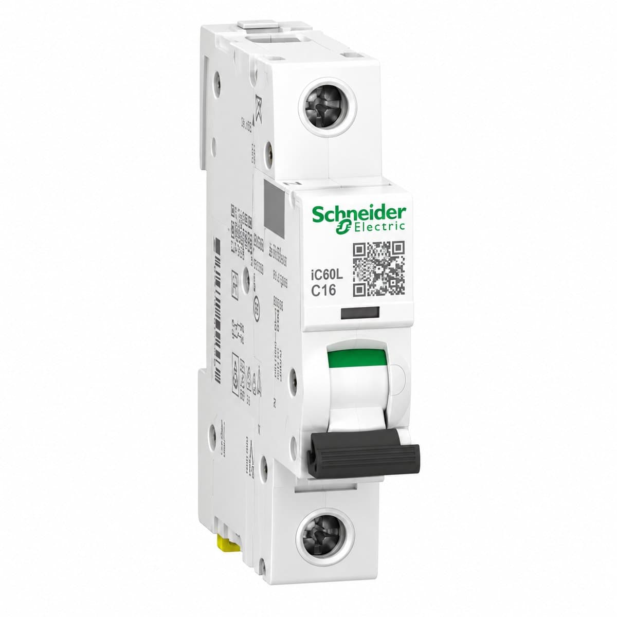 Cầu dao tự động Acti9 - iK60H & iC60L Schneider trên nền trắng, ảnh sản phẩm chính diện