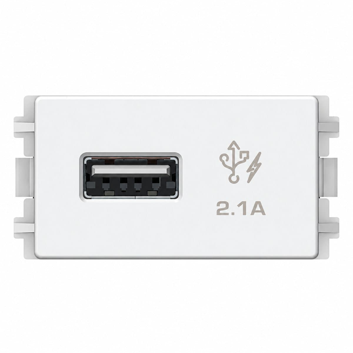 Ổ sạc USB đơn ZENcelo A Schneider trên nền trắng, ảnh sản phẩm chính diện