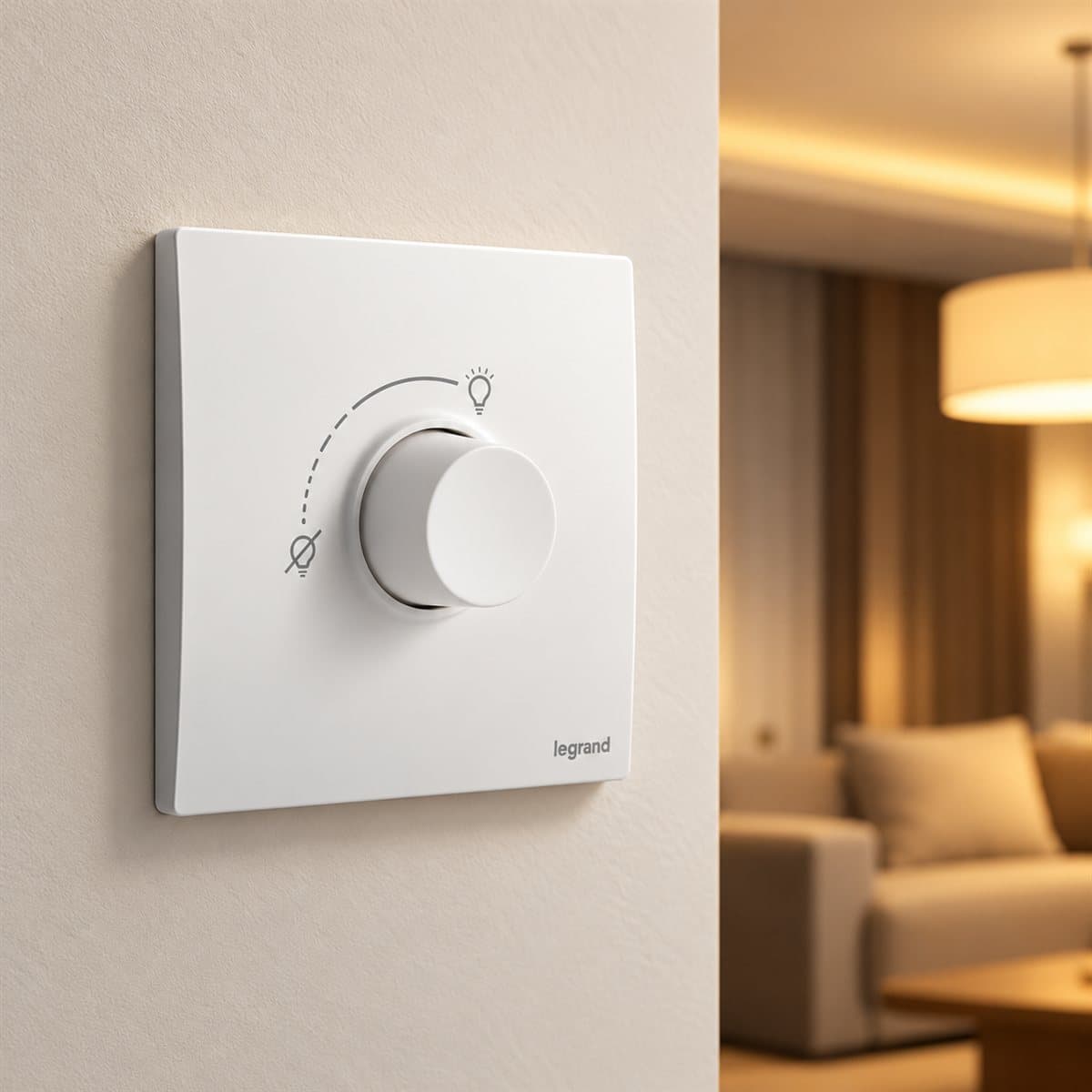 Điều chỉnh độ sáng đèn 300W/LED 75W Mallia Senses Legrand đã lắp đặt trong nhà