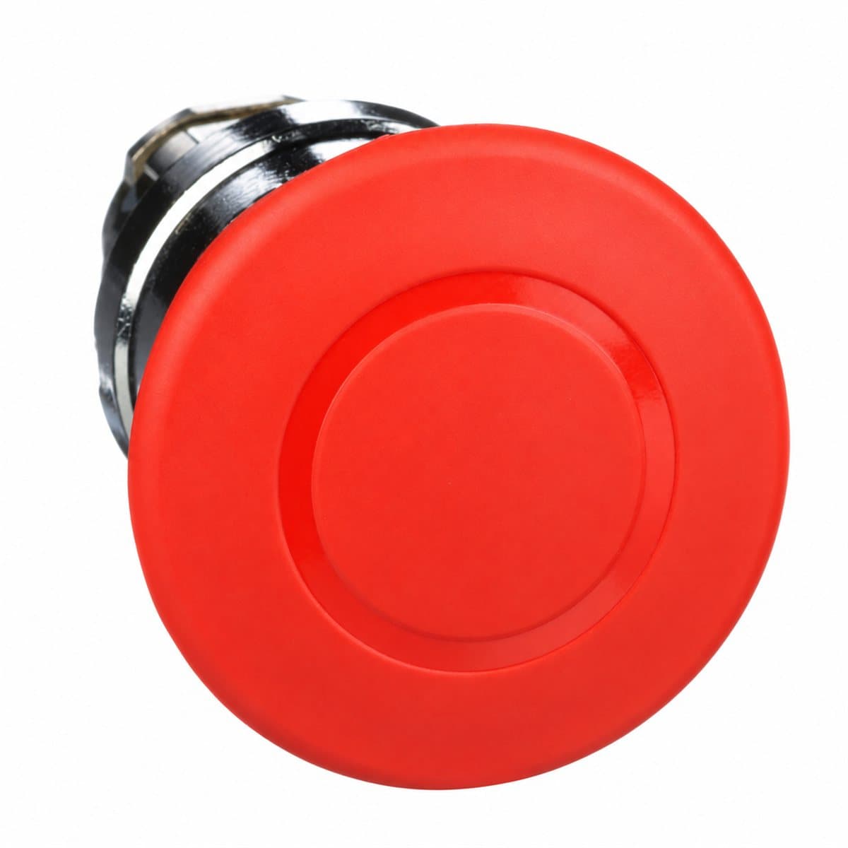 Đầu nút dừng khẩn nhấn-kéo nhả Harmony XB4 Schneider trên nền trắng, ảnh sản phẩm chính diện