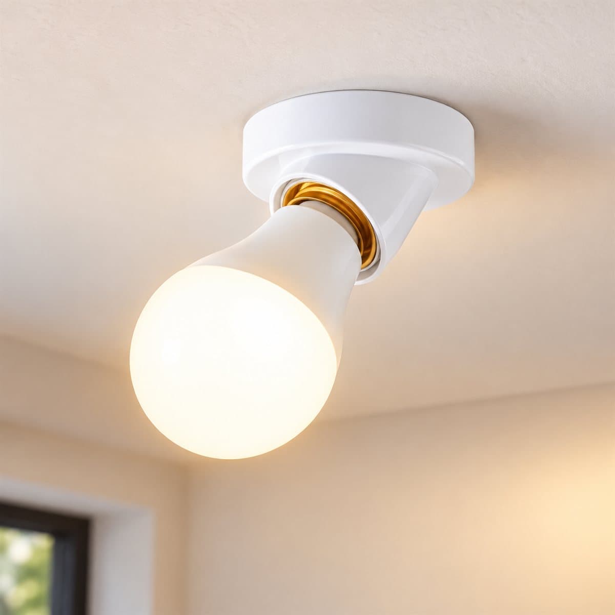 Đui đèn E27 nghiêng 45º Panasonic đã lắp đặt trong nhà