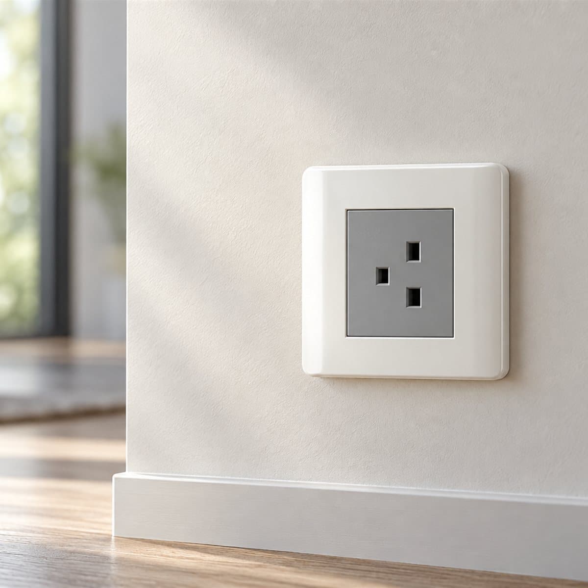 Ổ cắm đơn 3 chấu 16A ZENcelo Schneider đã lắp đặt trong nhà