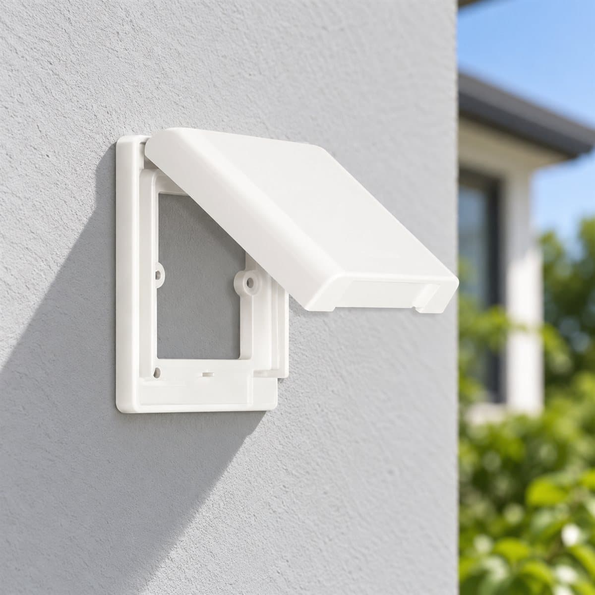 Mặt vuông có nắp che mưa IP43 chuẩn BS Wide Panasonic đã lắp đặt trong nhà