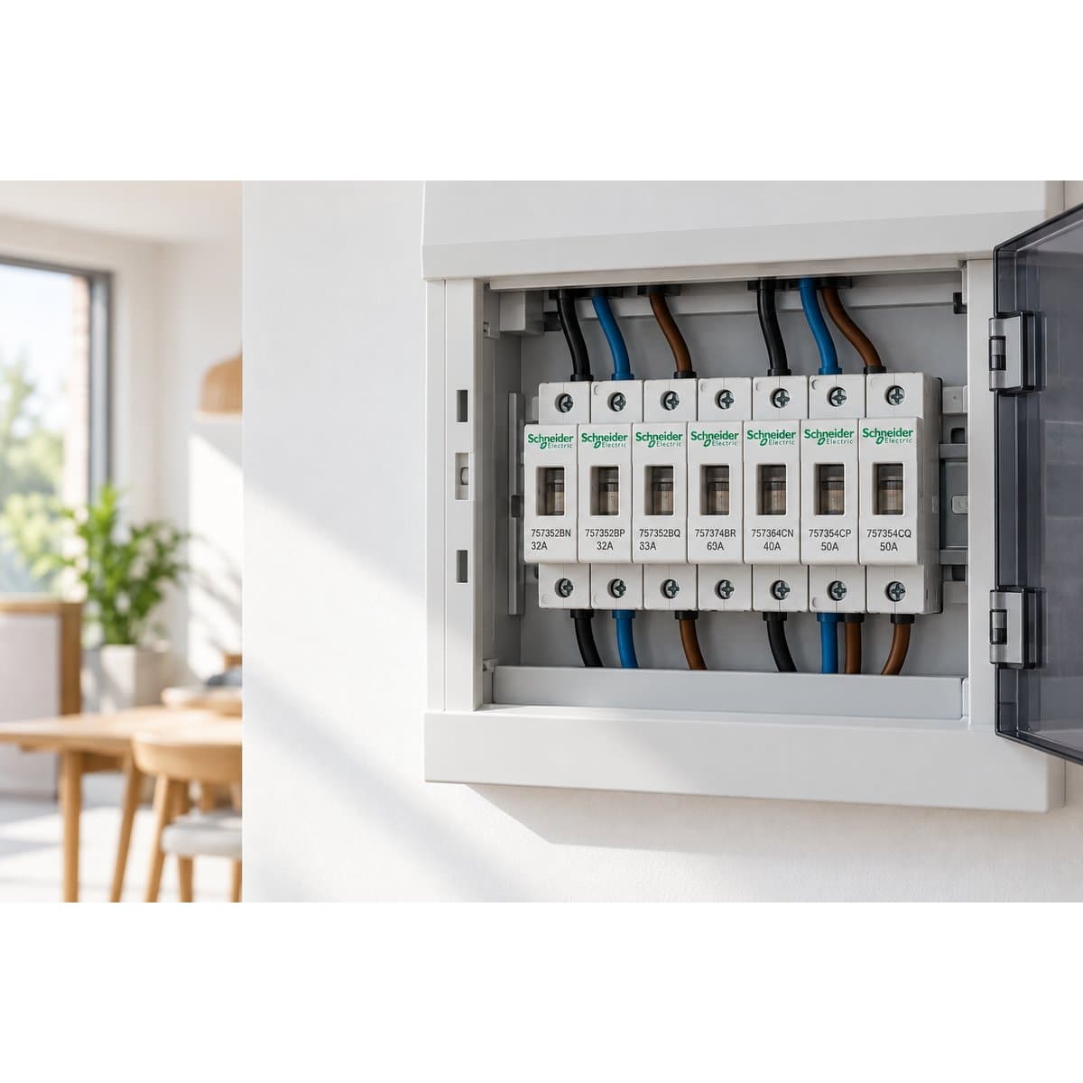 Cầu chì Schneider đã lắp đặt trong nhà