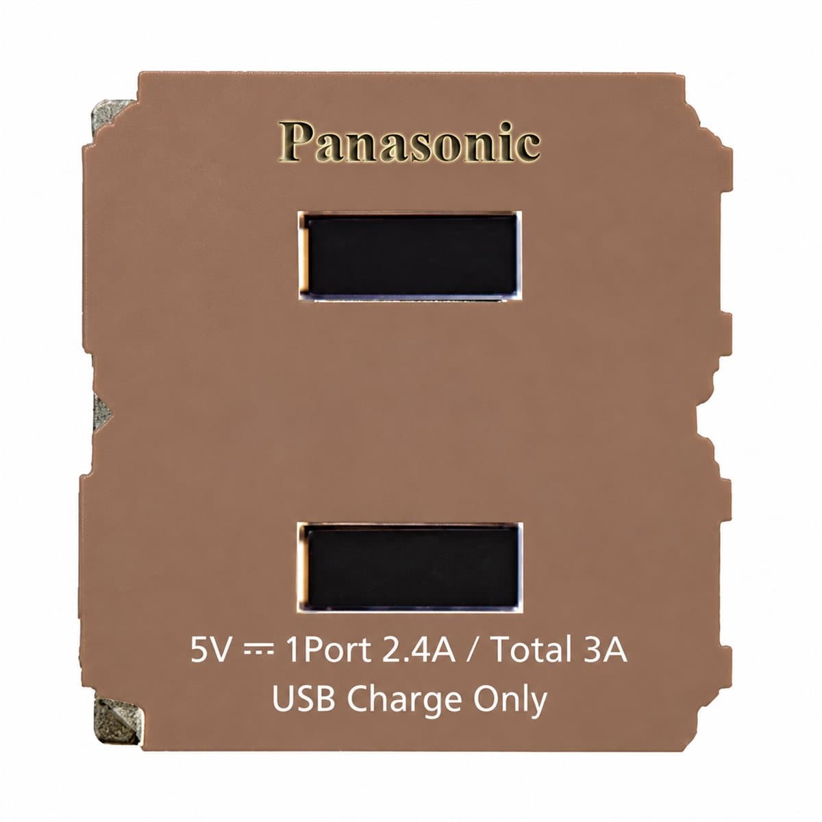 Ổ cắm sạc USB 2 cổng, cắm nhanh Halumie Panasonic trên nền trắng, ảnh sản phẩm chính diện