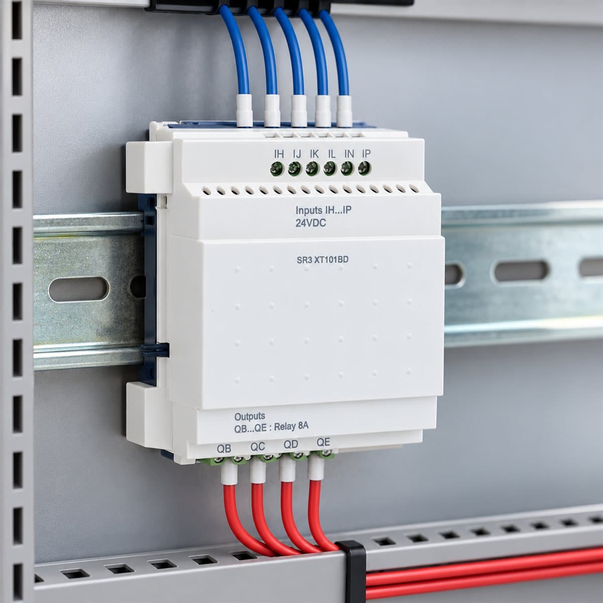 Mô-đun mở rộng I/O Zelio Logic SR3 Schneider đã lắp đặt trong nhà