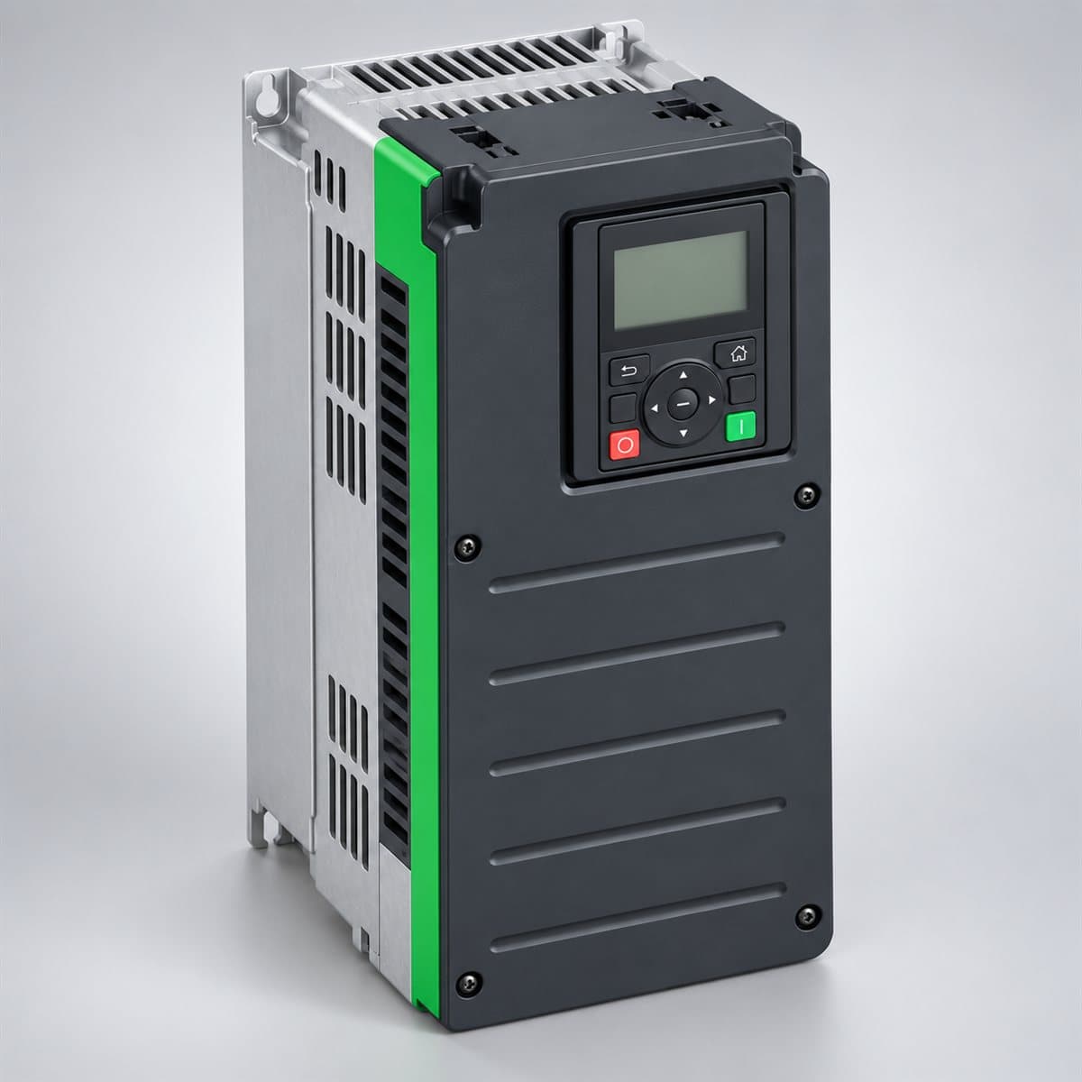 Biến tần treo tường Altivar Process ATV630 Schneider chụp góc nghiêng 3/4, thấy rõ mặt và cạnh bên