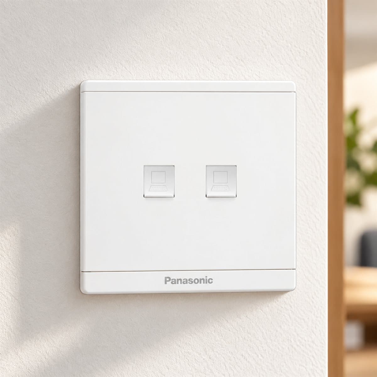 Bộ 2 ổ cắm data CAT5E Moderva Panasonic đã lắp đặt trong nhà