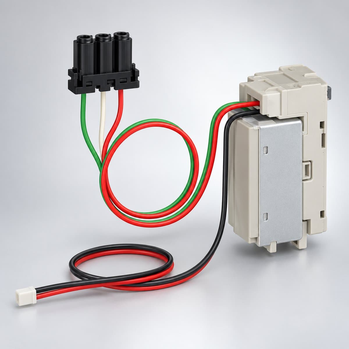 Phụ kiện MasterPacT MTZ1 Schneider chụp góc nghiêng 3/4, thấy rõ mặt và cạnh bên