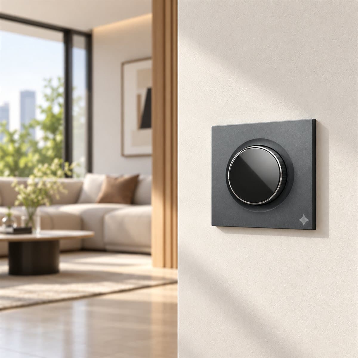 Công tắc nút xoay KNX Luka đã lắp đặt trong nhà