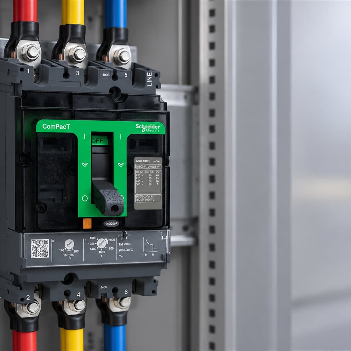 MCCB ComPacT NSX100 B/F cố định Schneider đã lắp đặt trong nhà
