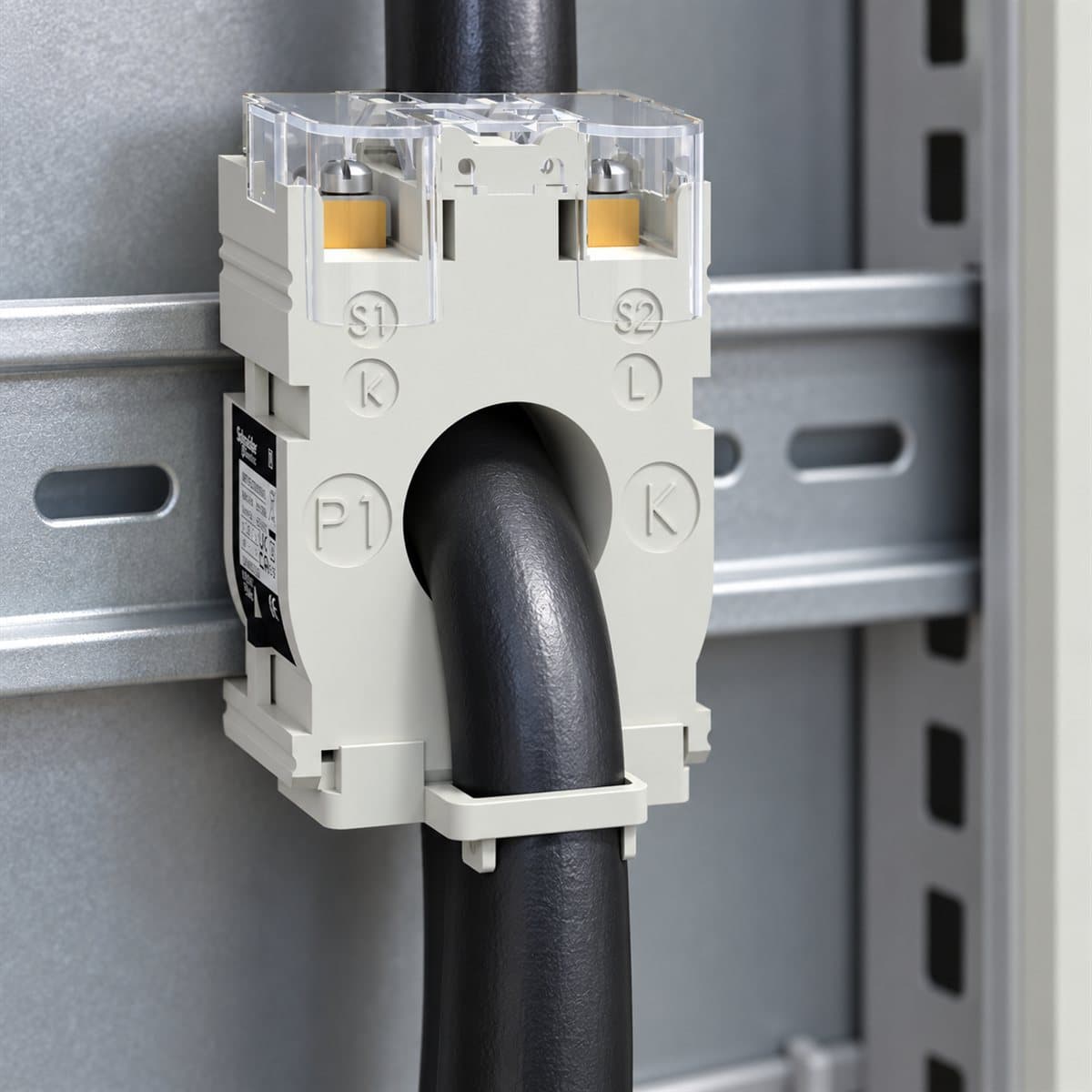 Máy biến dòng Ip/5A Type C (cáp) Schneider đã lắp đặt trong nhà