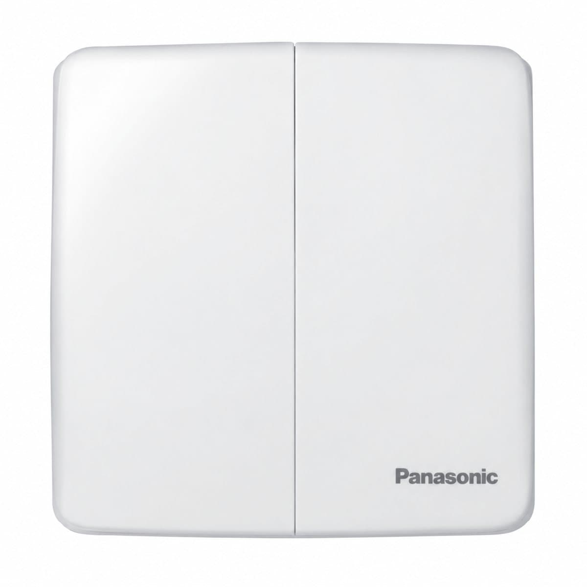 Bộ 2 công tắc B, 1 chiều, cắm nhanh Minerva Panasonic trên nền trắng, ảnh sản phẩm chính diện