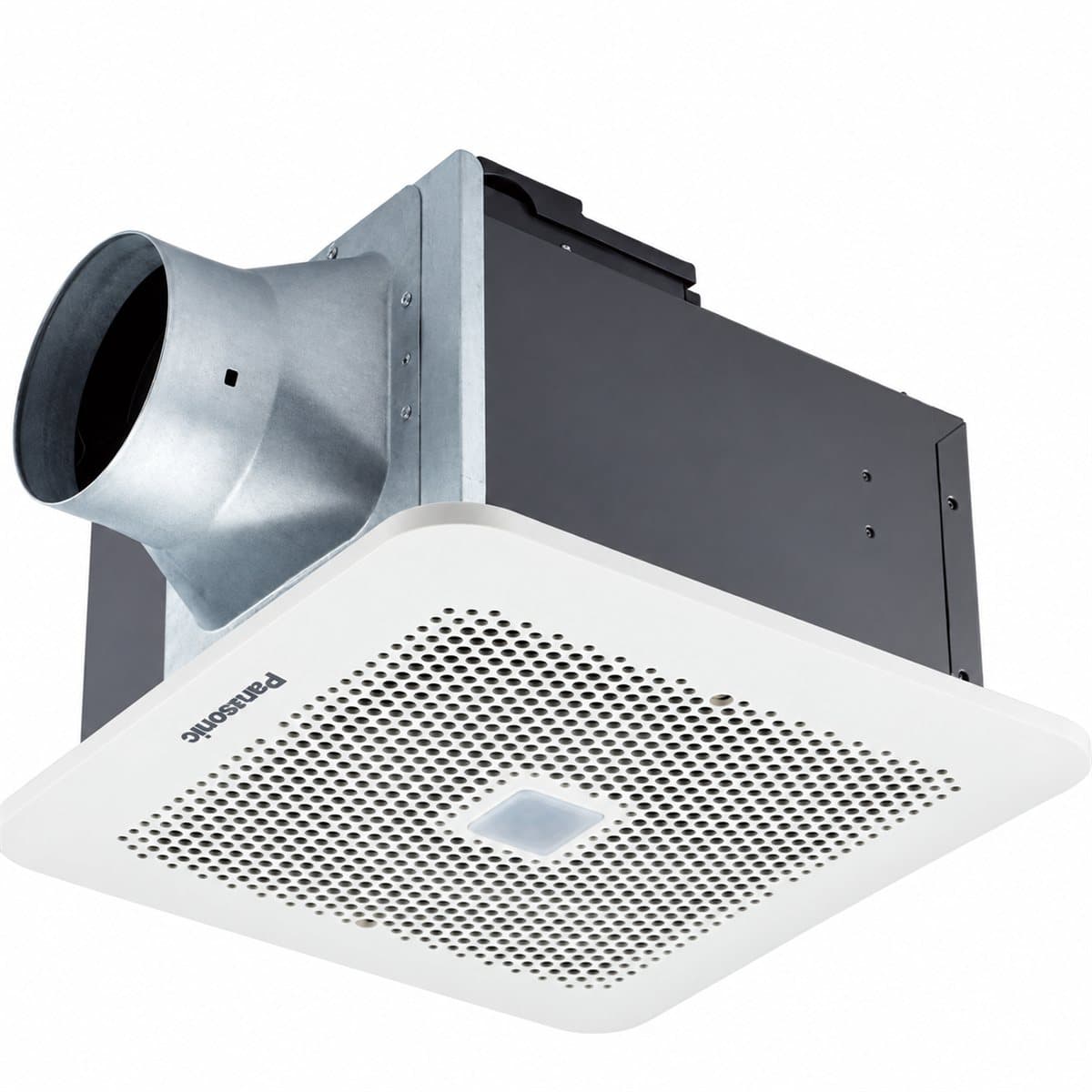 Quạt hút âm trần có sensor chuyển động Panasonic trên nền trắng, ảnh sản phẩm chính diện