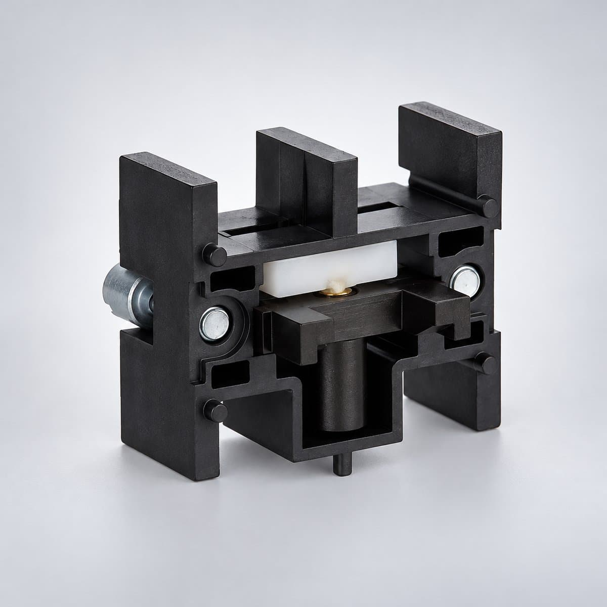 Mô-đun nhấn-kéo Easy Harmony XB2 Schneider chụp góc nghiêng 3/4, thấy rõ mặt và cạnh bên