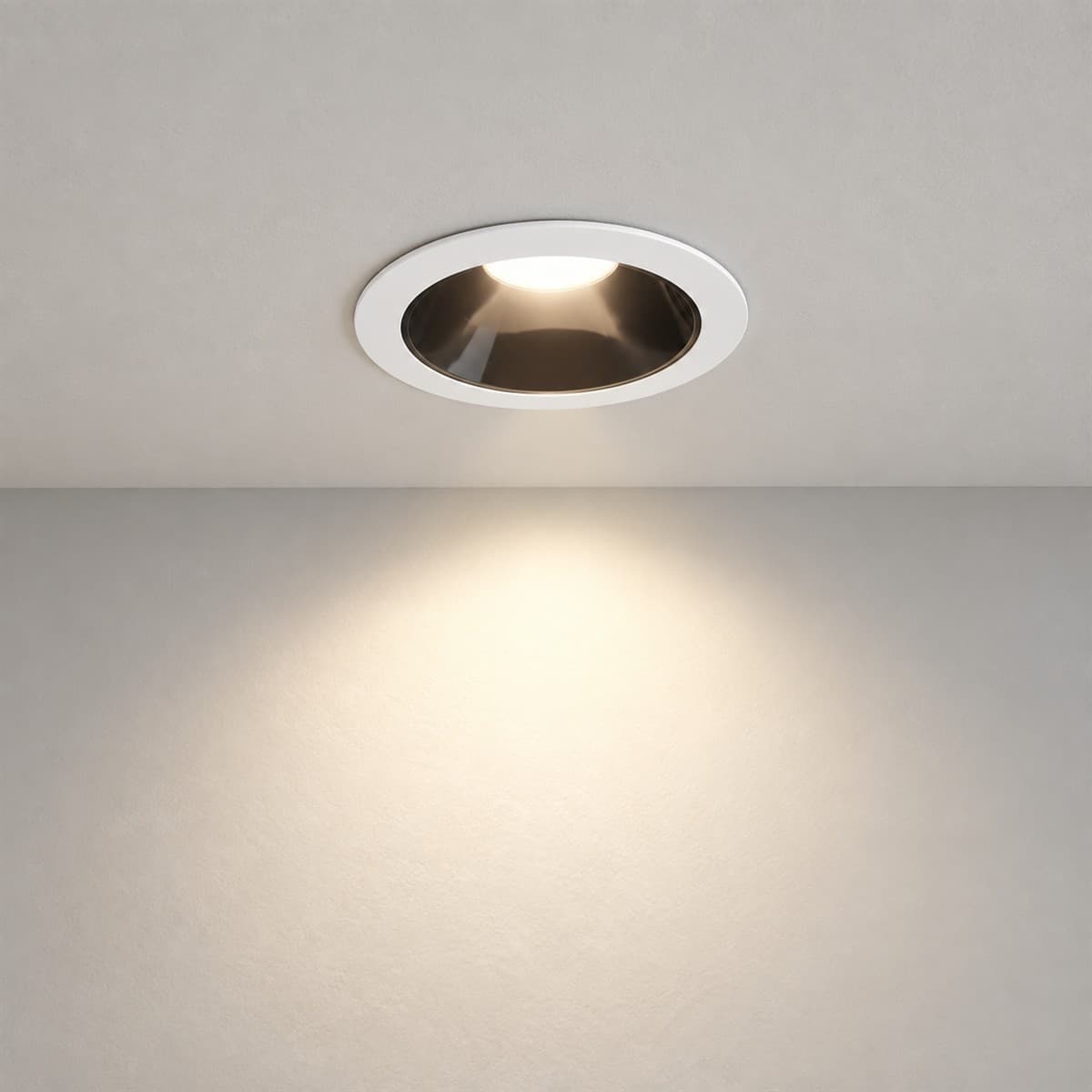 Đèn Spotlight âm trần 12W chiếu trải 40° Tunable white Lumi đã lắp đặt, đang chiếu sáng